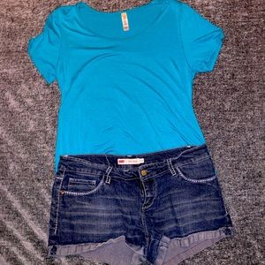 Levi’s shorty short blue jean shorts